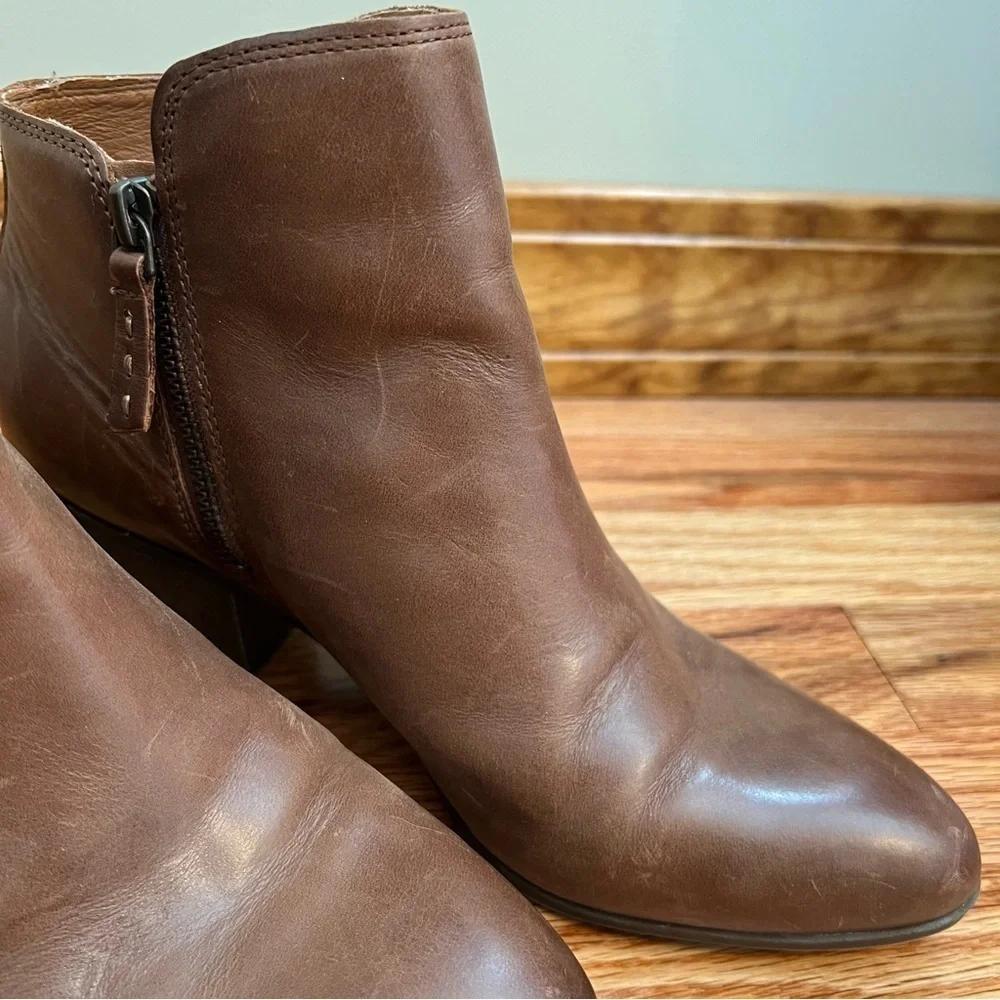 FRYE Judith Double Zip Booties Brown Leather Upper 9